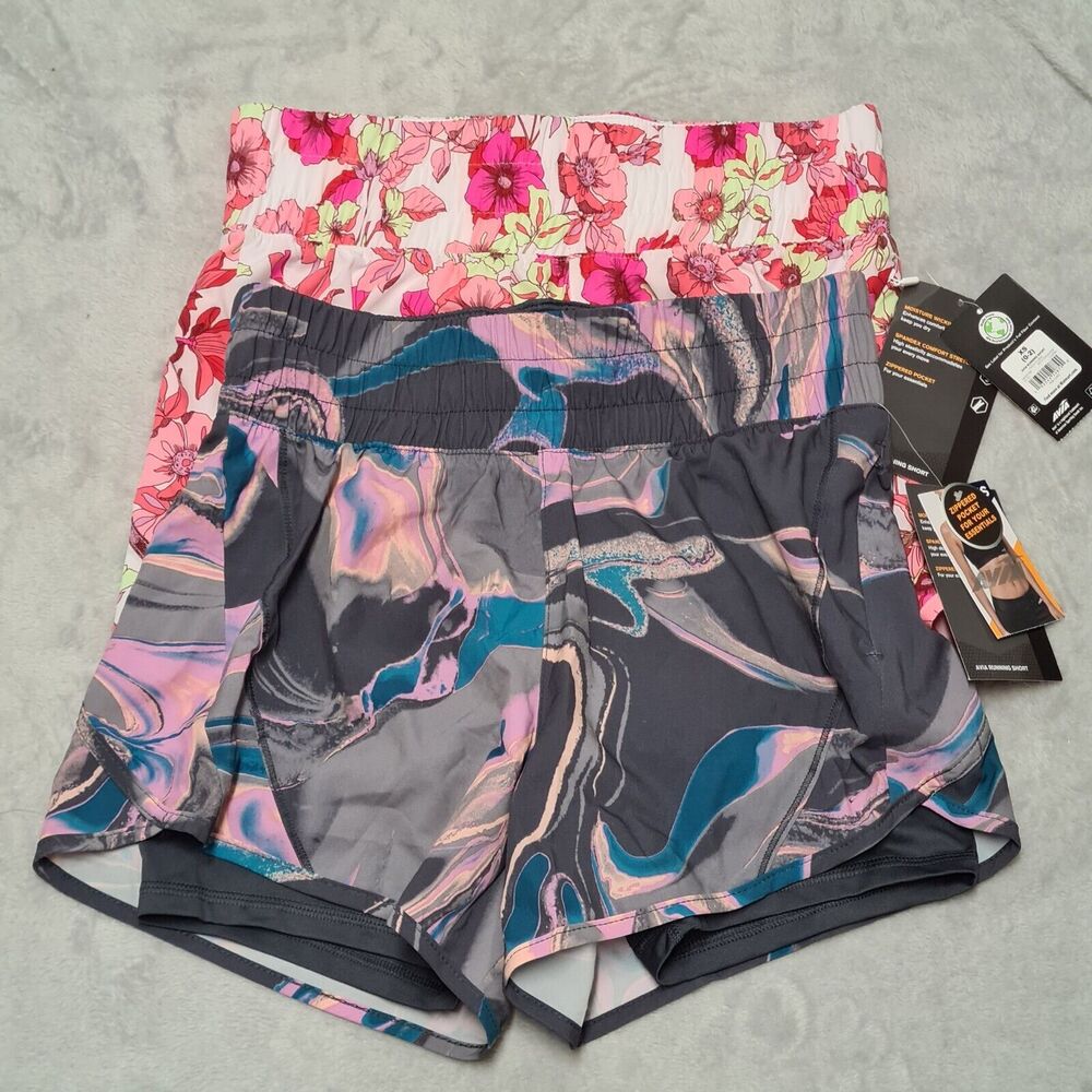 AVIA Running Shorts With Liner Women's XS (0-2)  Set of 2 Activewear Athletic
